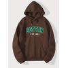 3 İplik Boston Baskılı Unisex Hoodie 