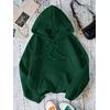 3 İplik Yeşil My Face Baskılı Hoodie 