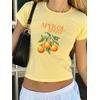 APEROL SPRITZ  BASKILI UNİSEX OVERSİZE %100 PAMUK PENYE KUMAŞ