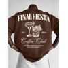 FINAL FIESTA COFFEE CLUB BASKILI UNİSEX OVERSİZE %100 PAMUK PENYE KUMAŞ