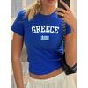 GREECE BASKILI UNİSEX OVERSİZE %100 PAMUK PENYE KUMAŞ