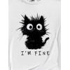 I'M FINE  BASKILI UNİSEX OVERSİZE %100 PAMUK PENYE KUMAŞ