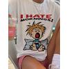I HATE MORNINGS BASKILI UNİSEX OVERSİZE %100 PAMUK PENYE KUMAŞ
