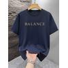 LACİVERT BALANCE  BASKILI UNİSEX OVERSİZE %100 PAMUK PENYE KUMAŞ