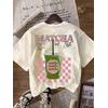 MATCHA ICED LATTE  BASKILI UNİSEX OVERSİZE %100 PAMUK PENYE KUMAŞ