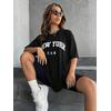 New York Baskılı T-Shirt 