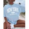 NEW YORK THE EMPIRE CITY  BASKILI UNİSEX OVERSİZE %100 PAMUK PENYE KUMAŞ