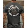 NOBODY CARES WORK HARDER  BASKILI UNİSEX OVERSİZE %100 PAMUK PENYE KUMAŞ
