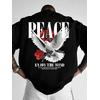 PEACE BASKILI UNİSEX OVERSİZE %100 PAMUK PENYE KUMAŞ
