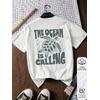 THE OCEAN IS CALLING  BASKILI UNİSEX OVERSİZE %100 PAMUK PENYE KUMAŞ