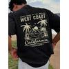 WEST COAST CALIFORNIA BASKILI UNİSEX OVERSİZE %100 PAMUK PENYE KUMAŞ