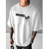 WHATEVER BASKILI UNİSEX OVERSİZE %100 PAMUK PENYE KUMAŞ