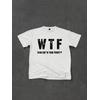 WTF  BASKILI UNİSEX OVERSİZE %100 PAMUK PENYE KUMAŞ